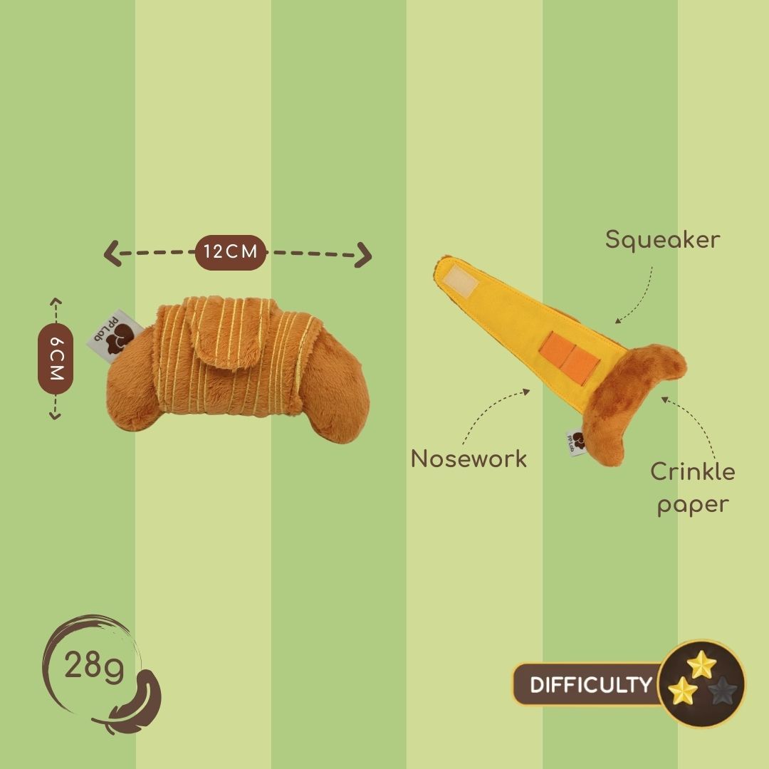 MINI PINEAPPLE BUN & CROISSANT // snuffle toy