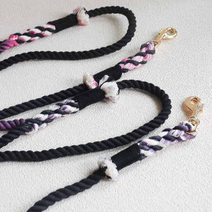 ALL BLACK & ALL WHITE // cotton rope leash
