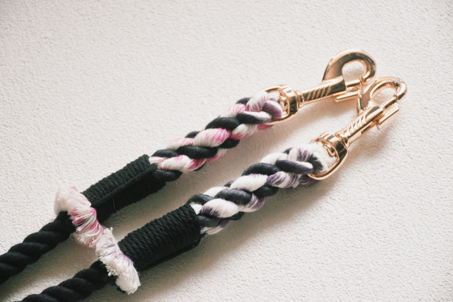 ALL BLACK & ALL WHITE // cotton rope leash
