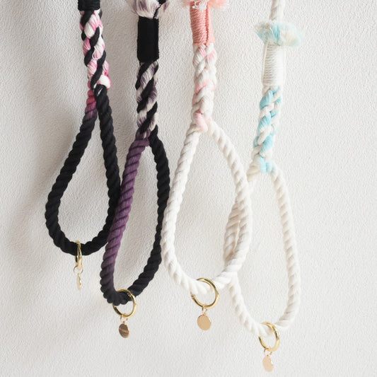 ALL BLACK & ALL WHITE // cotton rope leash